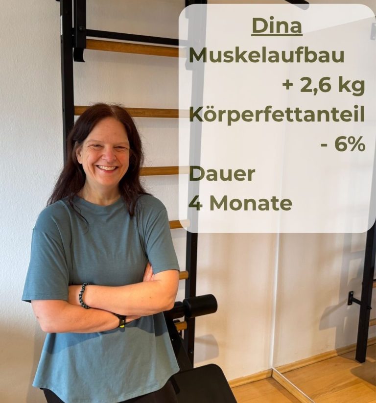 Dina Coaching Ergebnisse 2,6kg Muskelaufbau 4 Monate